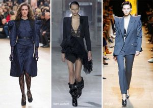 fall winter 2017 2018 fashion trends accentuated padded square shoulders