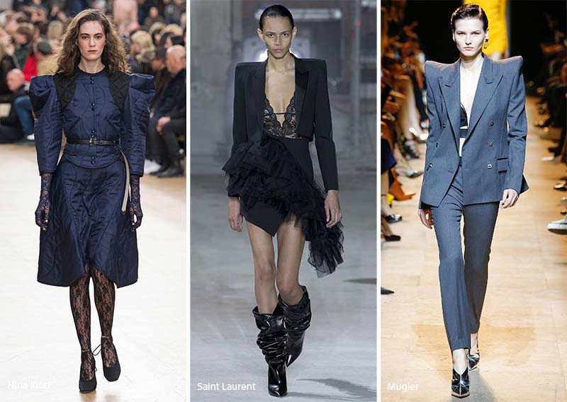 fall winter 2017 2018 fashion trends accentuated padded square shoulders